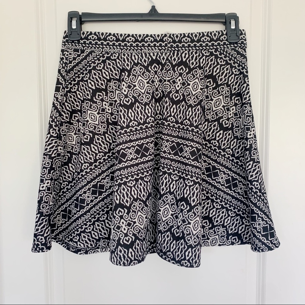 Patterned Black and White Skirt